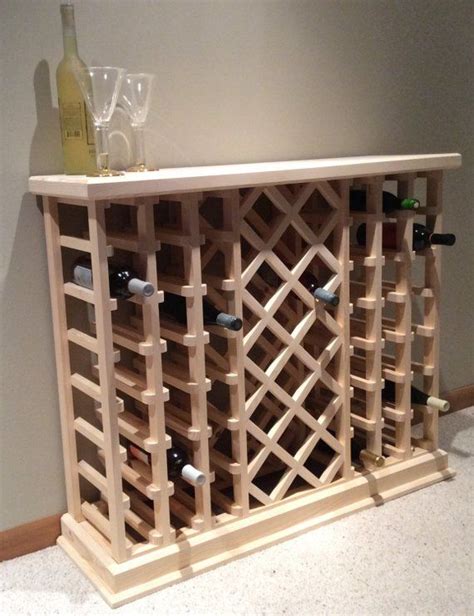 Does anyone have any plans or general guidance on building wine cellar lattice racking? 56 Bottle Lattice Style Wine Rack | Wine rack, Diy wine rack, Wine