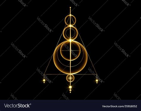 Gold Sigil Protection Logo Magical Amulet Sign Vector Image