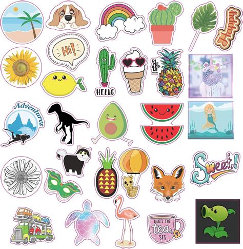 30 Pcs Sunnyq Cute Stickers Pack Cool Ins Vinyl Sticker Waterbottle Stickers