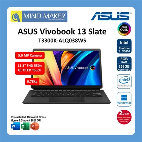 Asus Vivobook 13 Slate Oled T3300k Alq038ws Notebook Indieblack Intel
