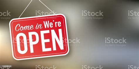 Come In We Re Open Hanging Sign On White Background Sign For Door