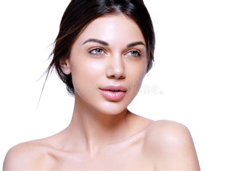 Beauty Skin Care Woman Face Portrait With Healthy Skin And Hair