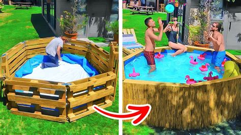 How To Build Your Own Swimming Pool Out Of Pallets Youtube