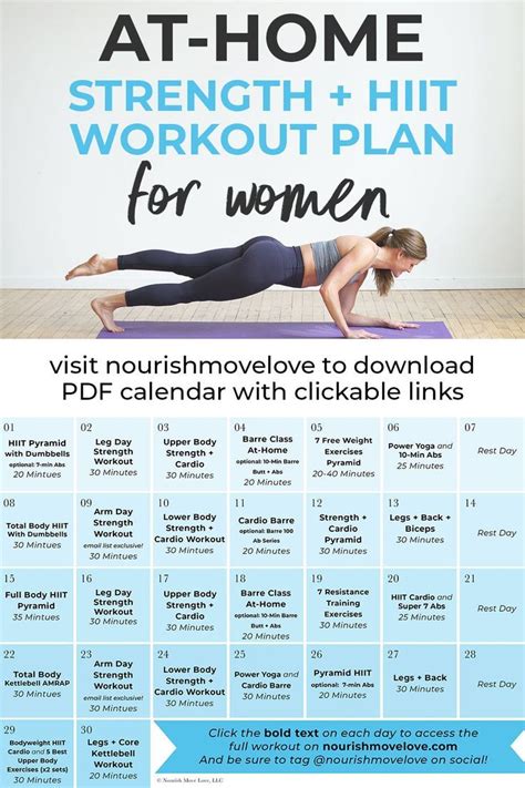 30 Day Advanced Strength Hiit Workout Plan Nourish Move Love Advanced Workout Plan Hiit