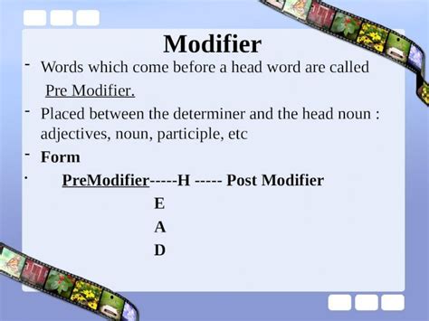 Noun Phrase Modifier Pptx Powerpoint