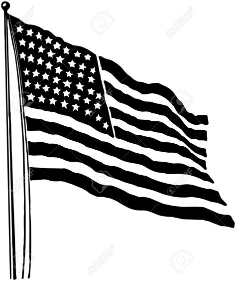 Clip Art Waving American Flag Black And White Patriots Waving Flags