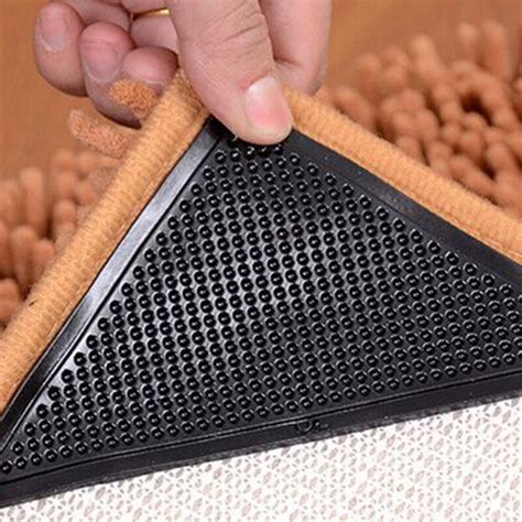 4pcsset Reusable Washable Rug Carpet Mat Grippers Non Slip Silicone