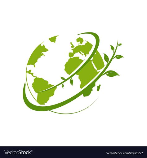 Simple Green Earth Logo Template Royalty Free Vector Image