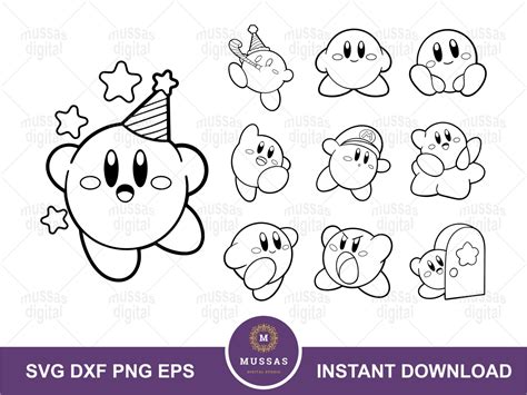 Kirby Face Svg Outline Kirby Png Vectorency