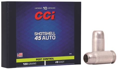 Cci 45 Acp Shotshell 9 Shot Ammunition 10 Rounds Allegheny Trade Co