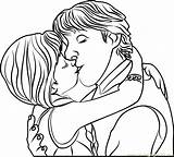 Coloring Kristoff Anna Kiss Frozen Coloringpages101 sketch template