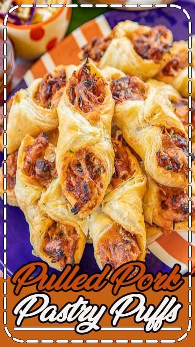 In a blender, combine orange juice and zest, mustard and vinegar. Pulled Pork Pastry Puffs | Recipe in 2020 | Pulled pork ...