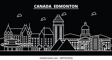 Edmonton Silhouette Skyline Canada Edmonton Vector Stock Vector