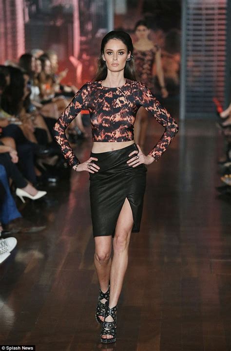 nicole trunfio takes to the kookai catwalk and steals the show in racy runway looks daily mail
