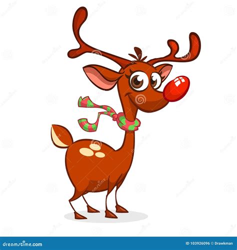 Red Nose Reindeer Emoticon Emoji Character Smiley Vector