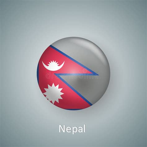 Flag Of Nepal With Name Icon Official Colors And Proportion Correctly