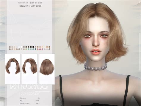 Wings To0720 Elegant Short Hair By Wingssims At Tsr Sims 4 Updates