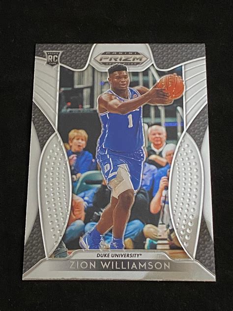 Top 100 most watched basketball rookie cards; Lot - (Mint) 2019-20 Panini Prizm Zion Williamson Rookie #64 Duke Basketball Card