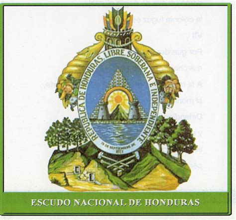 partes del escudo nacional de honduras