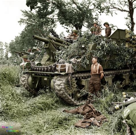 A Battery Of M7 Priest 105mm Self Propelled Guns From 33rd Field