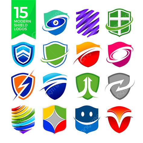 15 Escudos Logos Vector Símbolo De Design Gráfico Moderno Moderna