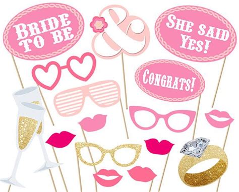 Bridal Party Photo Booth Props Printable Instant Download With Images Bridal Shower Photos