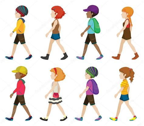 Faceless Teenagers Walking — Stock Vector © Blueringmedia 62927219