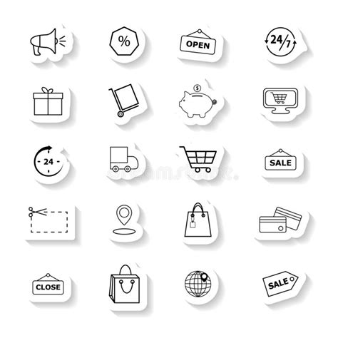 Basket Icons Stickers Set Stock Illustrations 209 Basket Icons