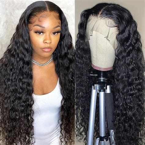 Amazon Com Megalook Lace Front Wigs Human Hair Inch Water Wave Human Hair Wigs For Black