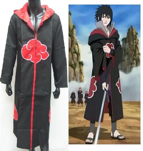 Naruto Akatsuki Mantissas Robe Cloak Coat Whood Hat Cosplay Costume S