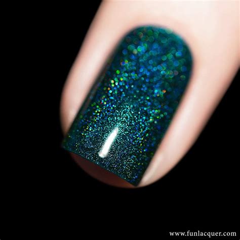 Profound Teal Green Linear Holographic Nail Polish Fun Lacquer