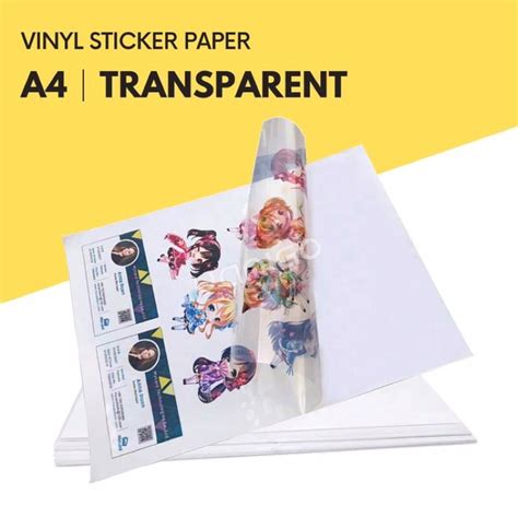 A4 Inkjet Clear Vinyl Sticker Paper Transparent Sticker Paper Non