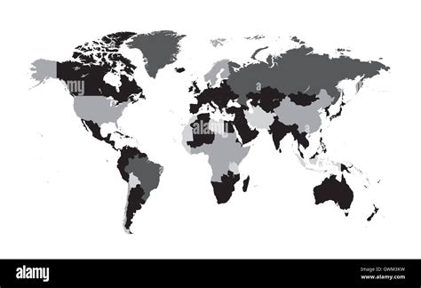 Black And White Map Of The World With Countries