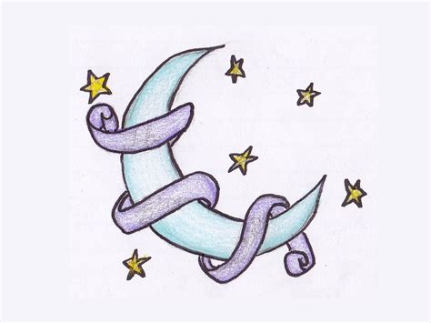 Easy To Draw Moon And Stars Star Drawing