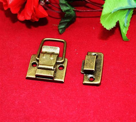 4 Classic Gift Box Hasps Antique Metal Lock Catch Latches Etsy