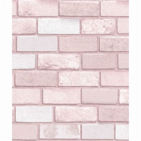 Diamond Pink Brick Stone Wall 3d Effect Sparkling Glitter 260005