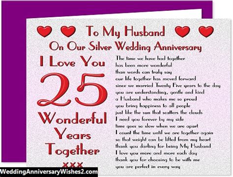 60 25th Wedding Anniversary Wishes Messages Quotes For Husband