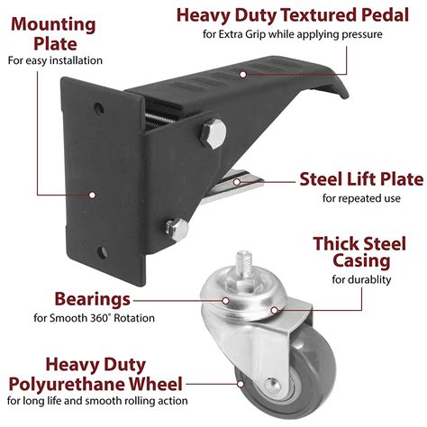 Buy Workbench Caster Kit 4 Heavy Duty Retractable Casters With Urethane