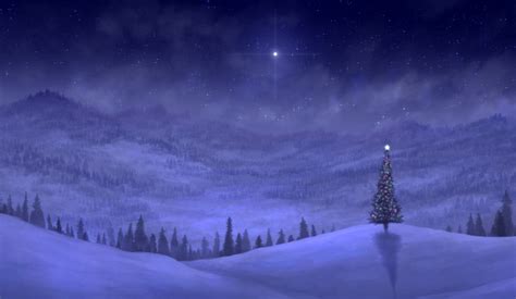 Lights Christmas Tree Art Hills Spruce Snow Mountain