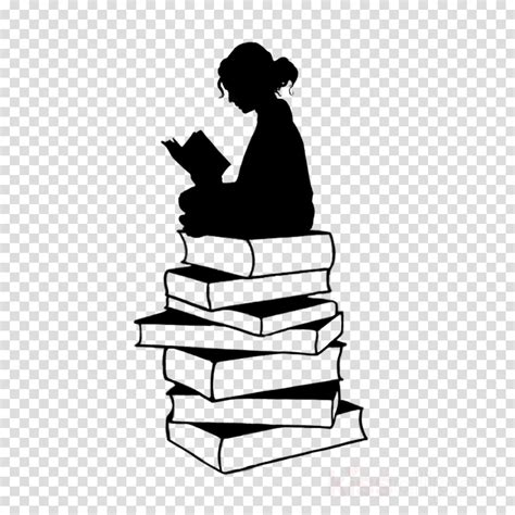 Silhouette Of Girl Reading Clip Art Library