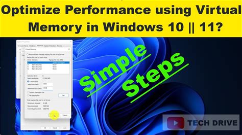 How To Optimize Performance Using Virtual Memory In Windows 11 10 8