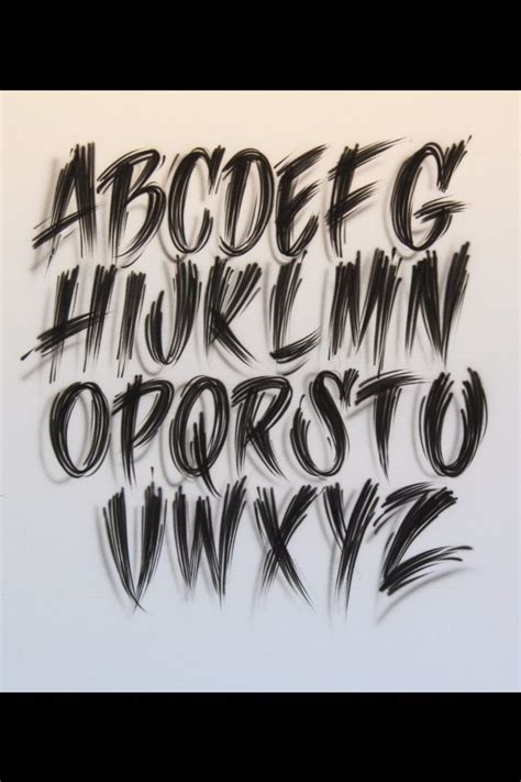 Airbrush Lettering Font Rough Edged Caps Typography Pinterest