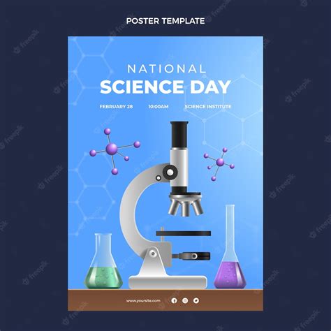 Free Vector Realistic National Science Day Vertical Poster Template
