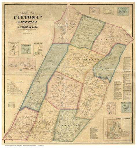 Fulton County Pennsylvania 1873 Old Map Reprint Old Maps