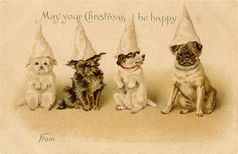 10 Vintage Christmas Dog Images The Graphics Fairy