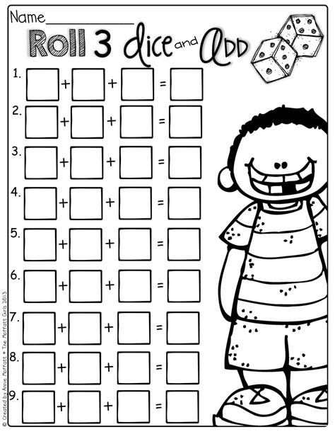 ️roll A Dice Worksheet Free Download