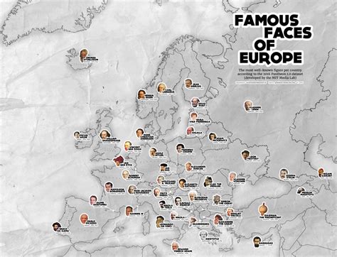 Mapsontheweb Famous Faces Of Europe The Most Well Known Figure Per