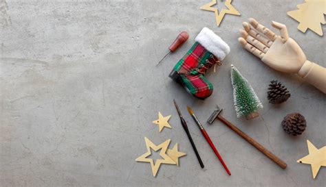 Premium Photo  Handmade christmas decoration with tools