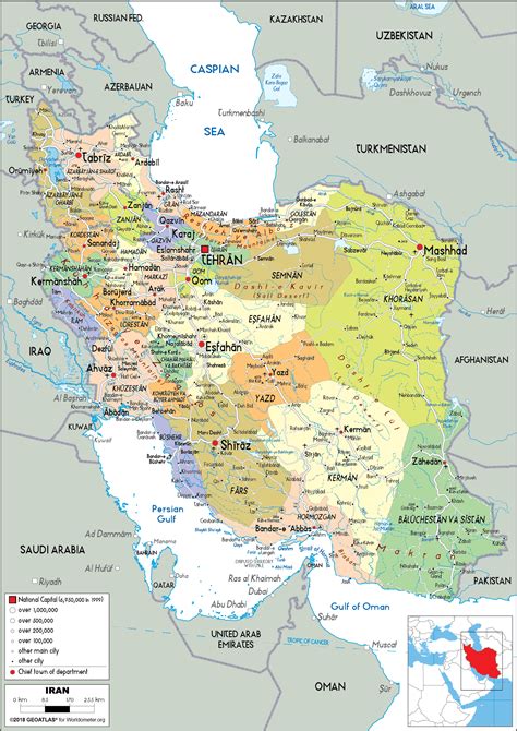 Bản đồ Hành Chính đất Nước Iran Iran Map Phóng To Năm 2023