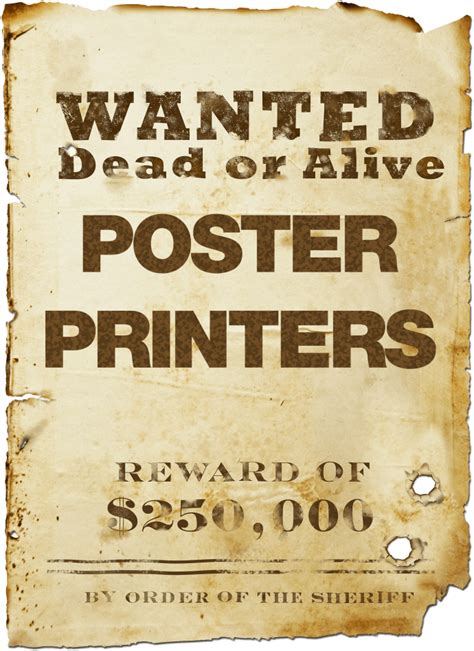 Download Wanted Poster Printers Reward Announcement
